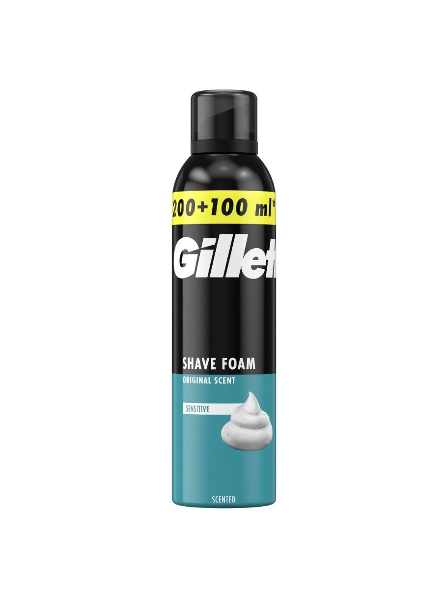 Пена для бритья Gillette Sensitive, 300 мл (200+100 мл)