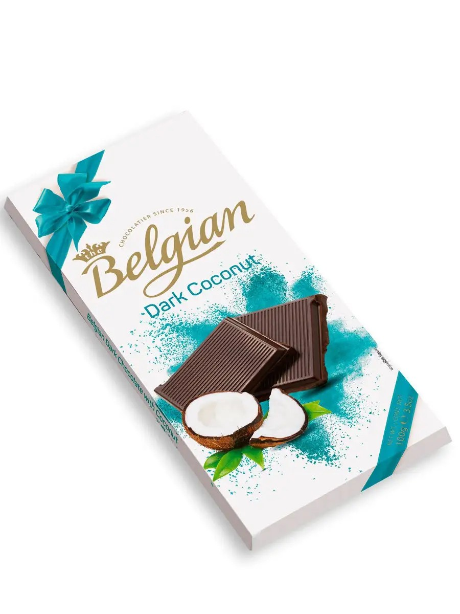 Темный шоколад "Belgian- Dark Coconut" со вкусом Кокоса, 100 гр.