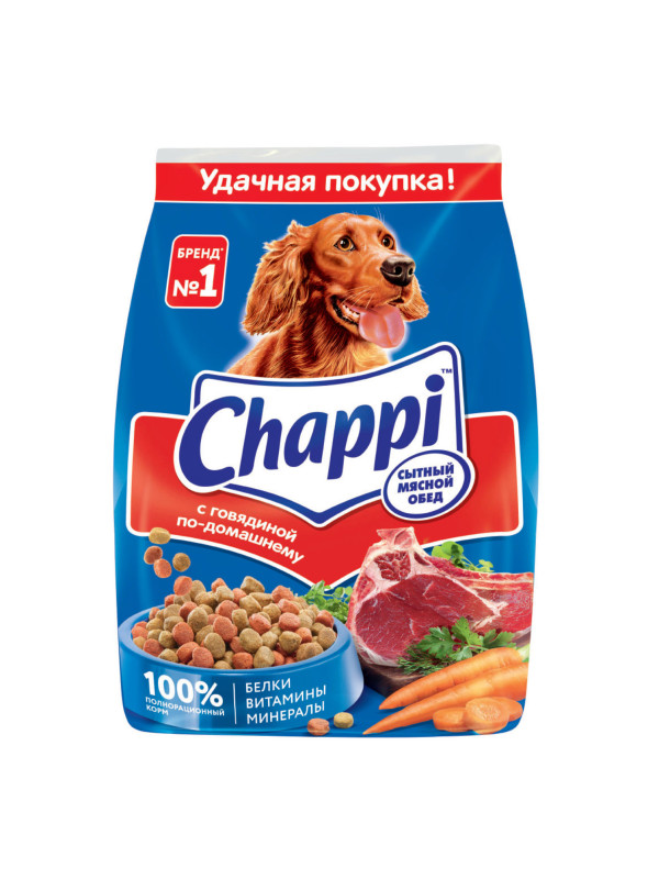 Корм для собак Chappi говядина с овощами 600 гр.