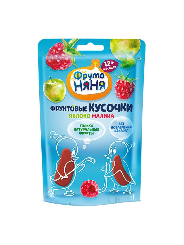 Фруктовые кусочки "Фруто Няня" с Яблоком и малиной, 15 гр