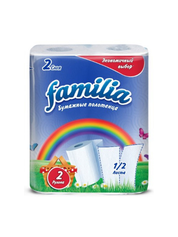 Полотенце Бумажные "Familia" Экономичный выбор 2 сл. 2 шт.