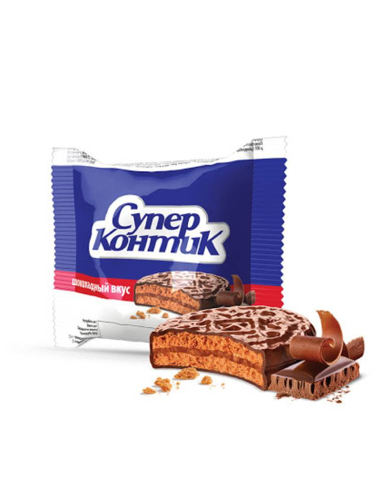 Печенье-Сэндвич «Супер Контик» шоколадный вкус, 50 г