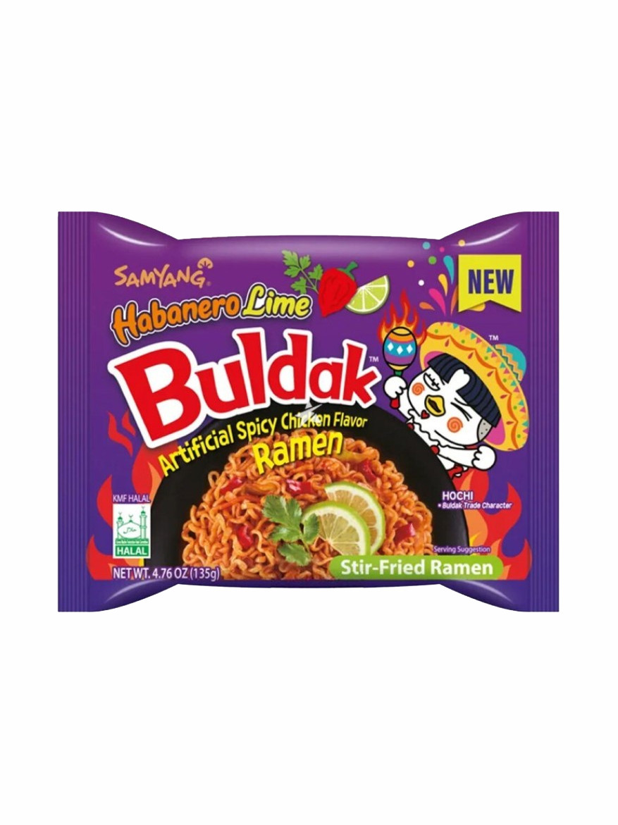 Рамэн "Samyang Buldak Habanero Lime" с Хабанеро и Лаймом, 135 г