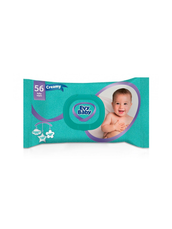Влажные салфетки Evy Baby creamy 56шт