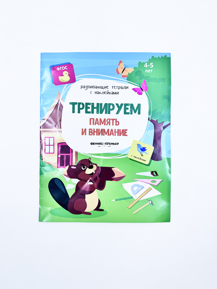 Развивающая тетрадь с наклейками «Тренируем память и внимание», 4–5 лет