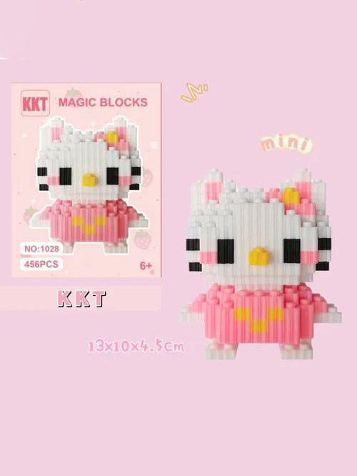 Конструктор 3D "Hello Kitty" из мини-блоков