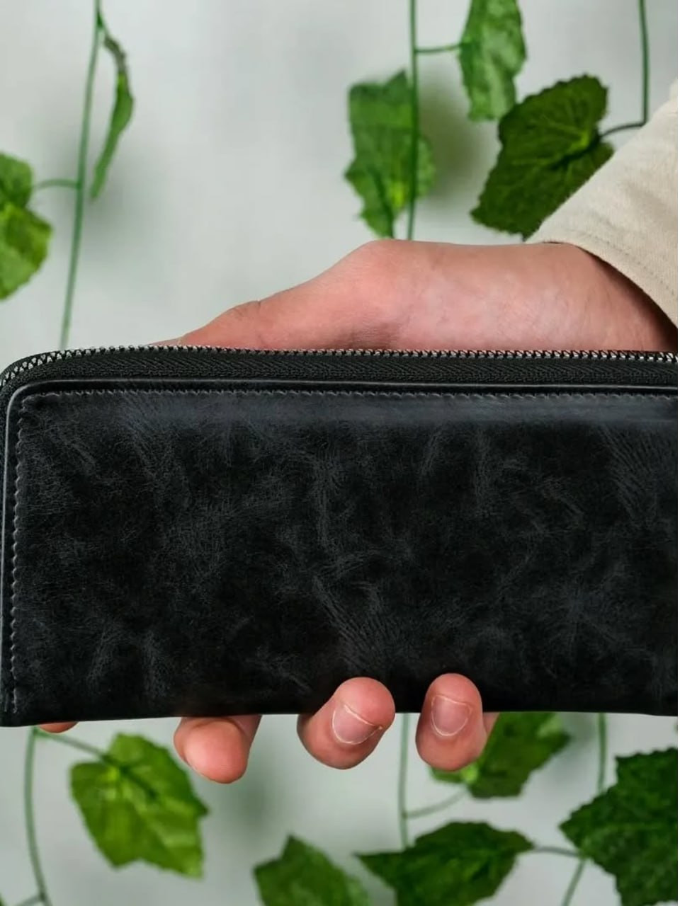 Унисекс портфель кошелек, замш