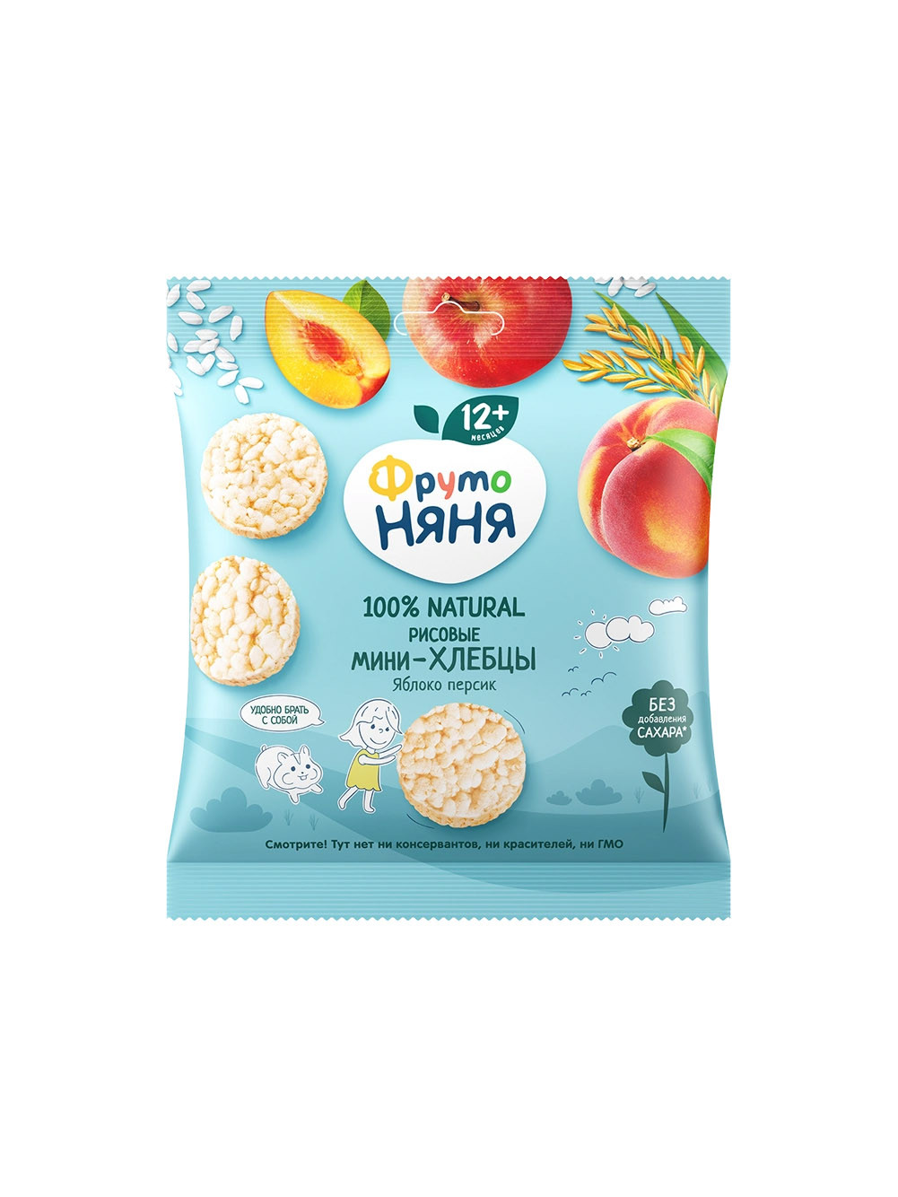 Хлебцы "Фруто Няня" яблоко персик 30гр.