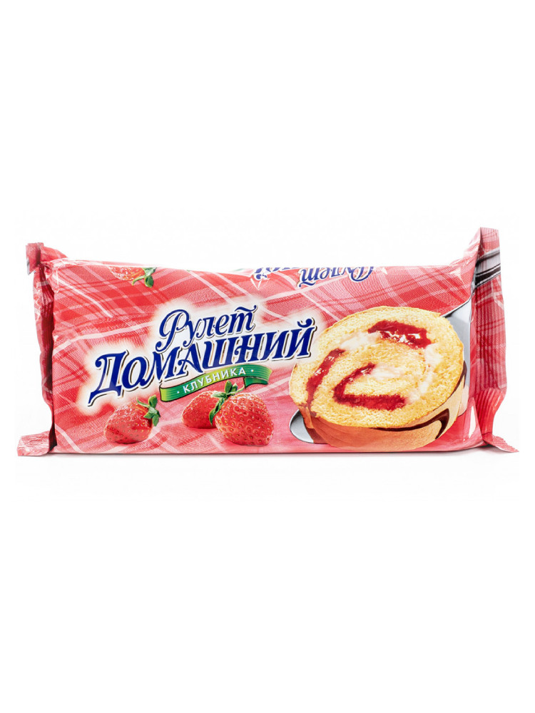 Рулет - мини "Домашний" Клубника 150 гр.