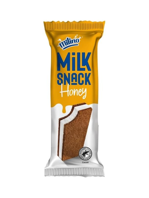 Бисквитное пироженное "Milino Milk - Snack Honey" с Медовым кремом, 28 гр