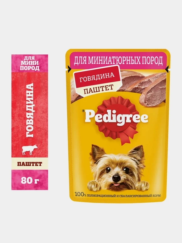 Корм Pedigree с Говядина паштет 80 гр.
