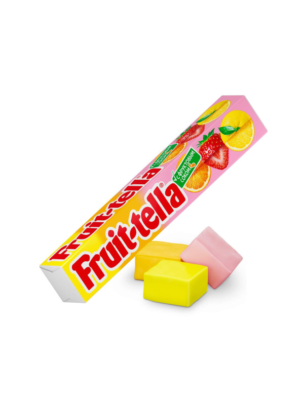Жевательные конфеты "Fruit-tella" с Фруктовым Соком, 42.5 гр