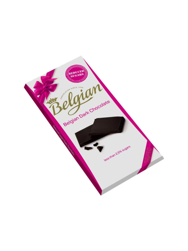 Плиточный шоколад "Belgian" Dark без сахара, 100 гр