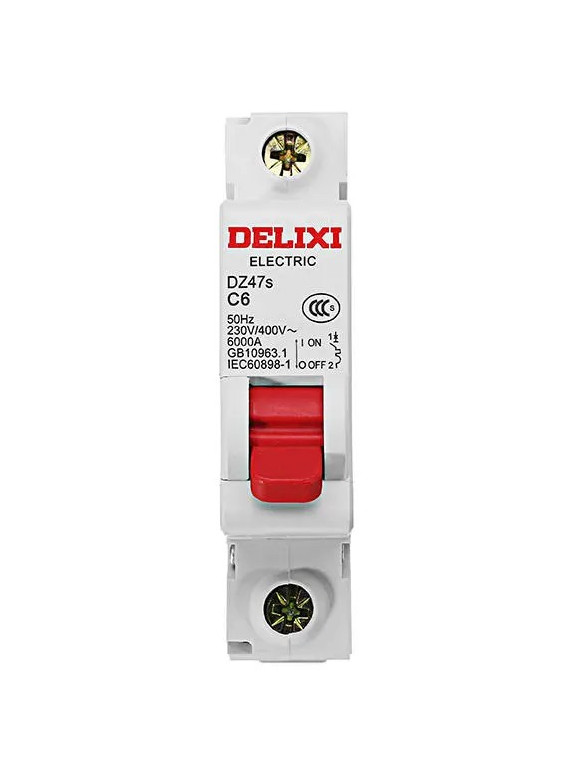 Автоматический выключатель DELIXI DZ47s C6, 1P, 230/400V, 6000A