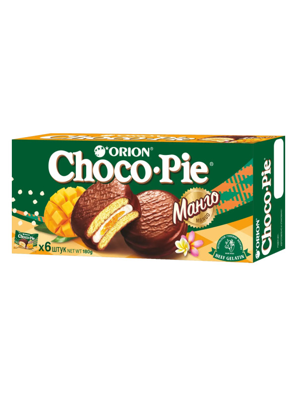 Бисквит ORION "Choco Pie" cо вкусом Манго 6 шт (180 гр)