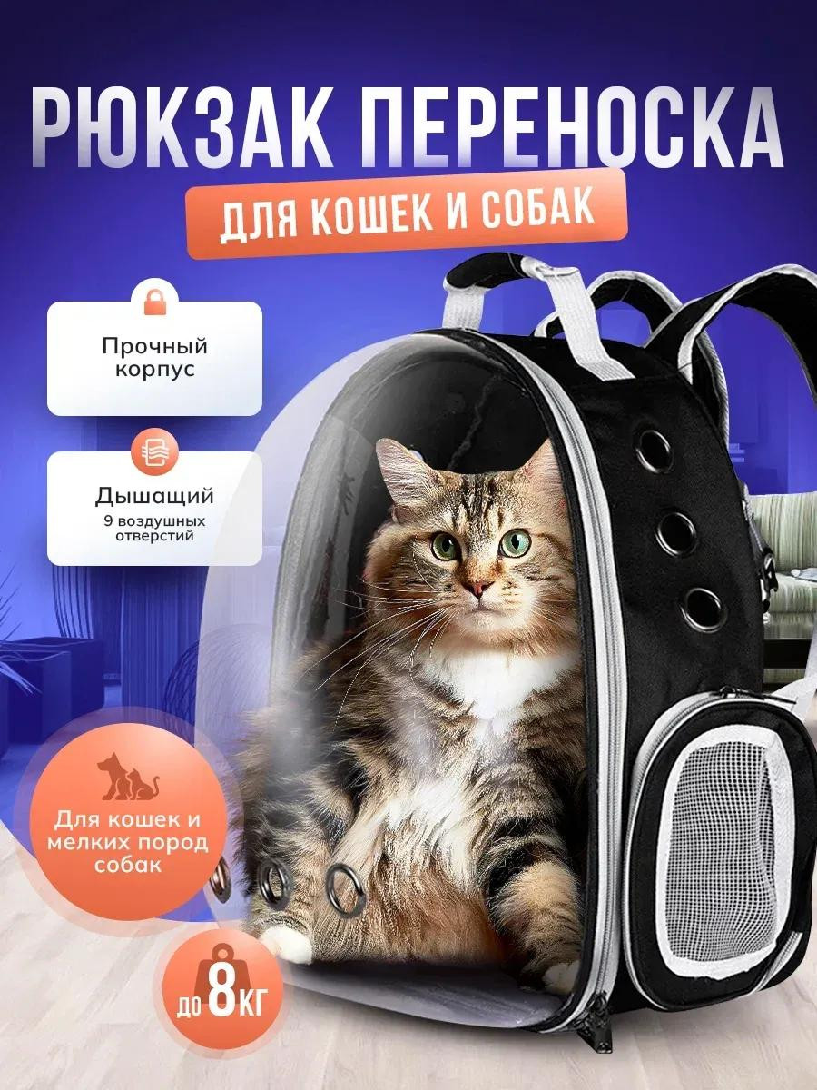 Рюкзак-переноска для кошек и мелких животных с панорамным окном