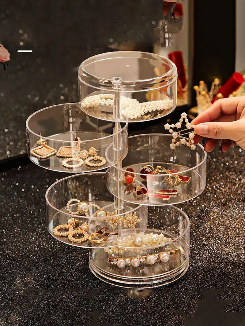Органайзер-шкатулка для украшений, 4 яруса, прозрачный