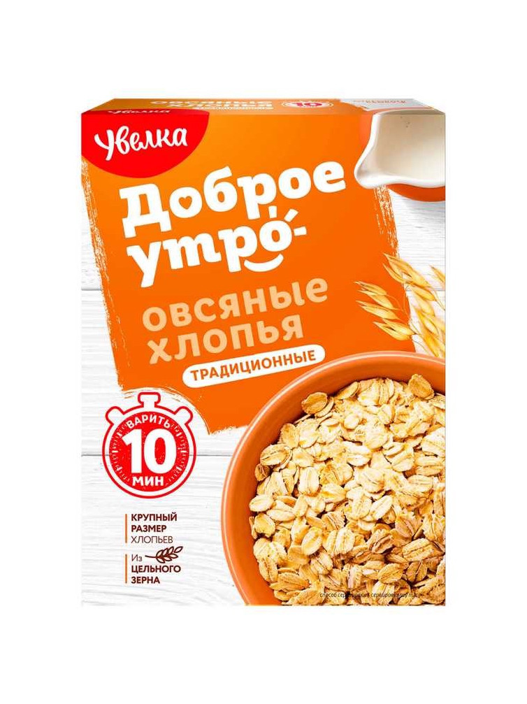 Овсянные хлопья "Увелка" Традиционные, 400 гр.