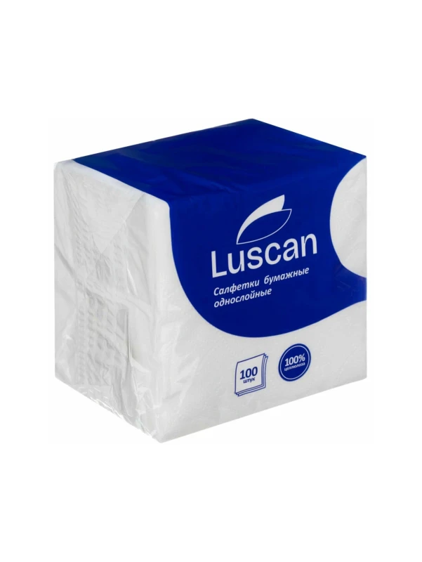 Бумажные салфетки "Luscan" 1сл 100шт