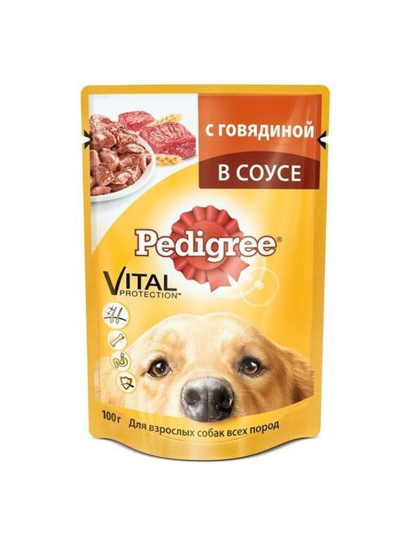 Корм Pedigree с Говядиной в соусе 85 гр.
