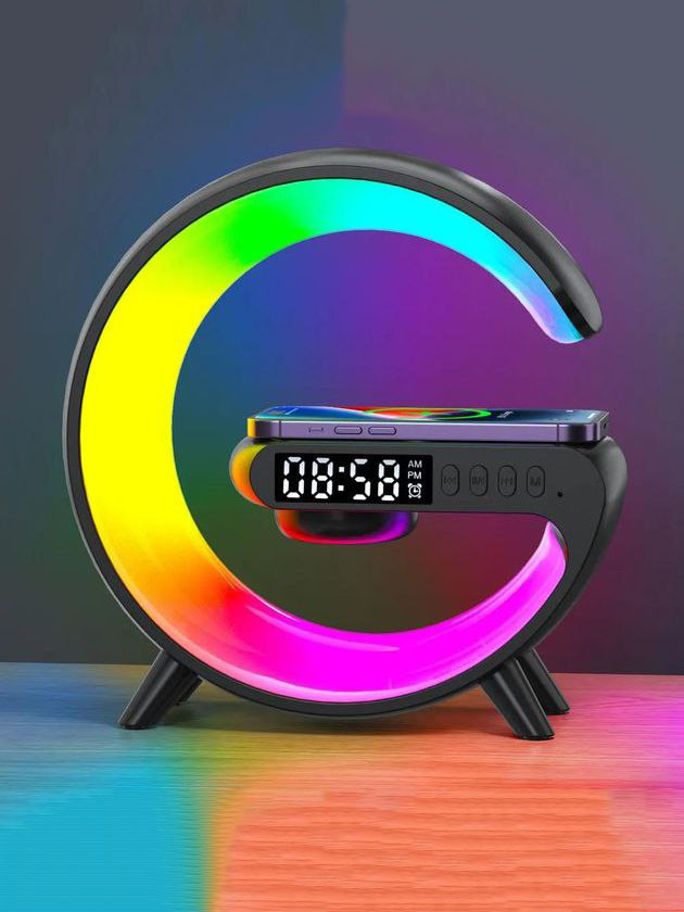 Смарт-будильник с RGB-подсветкой и беспроводной зарядкой, G-формы