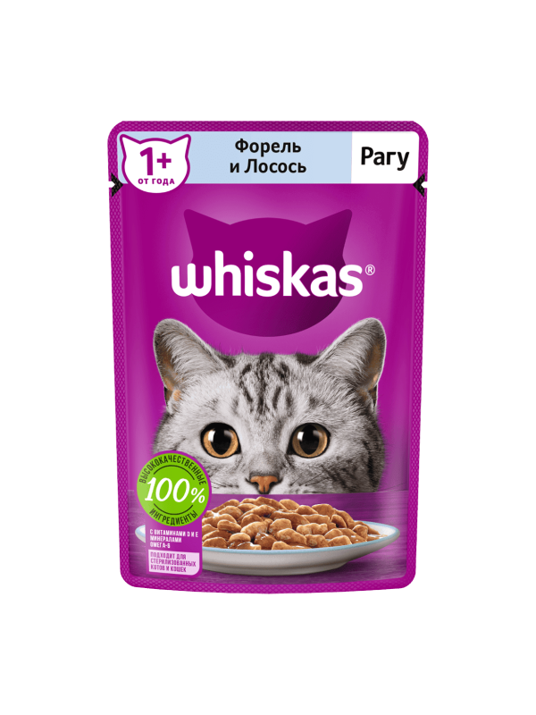 Whiskas форель и лосось (рагу) 75гр