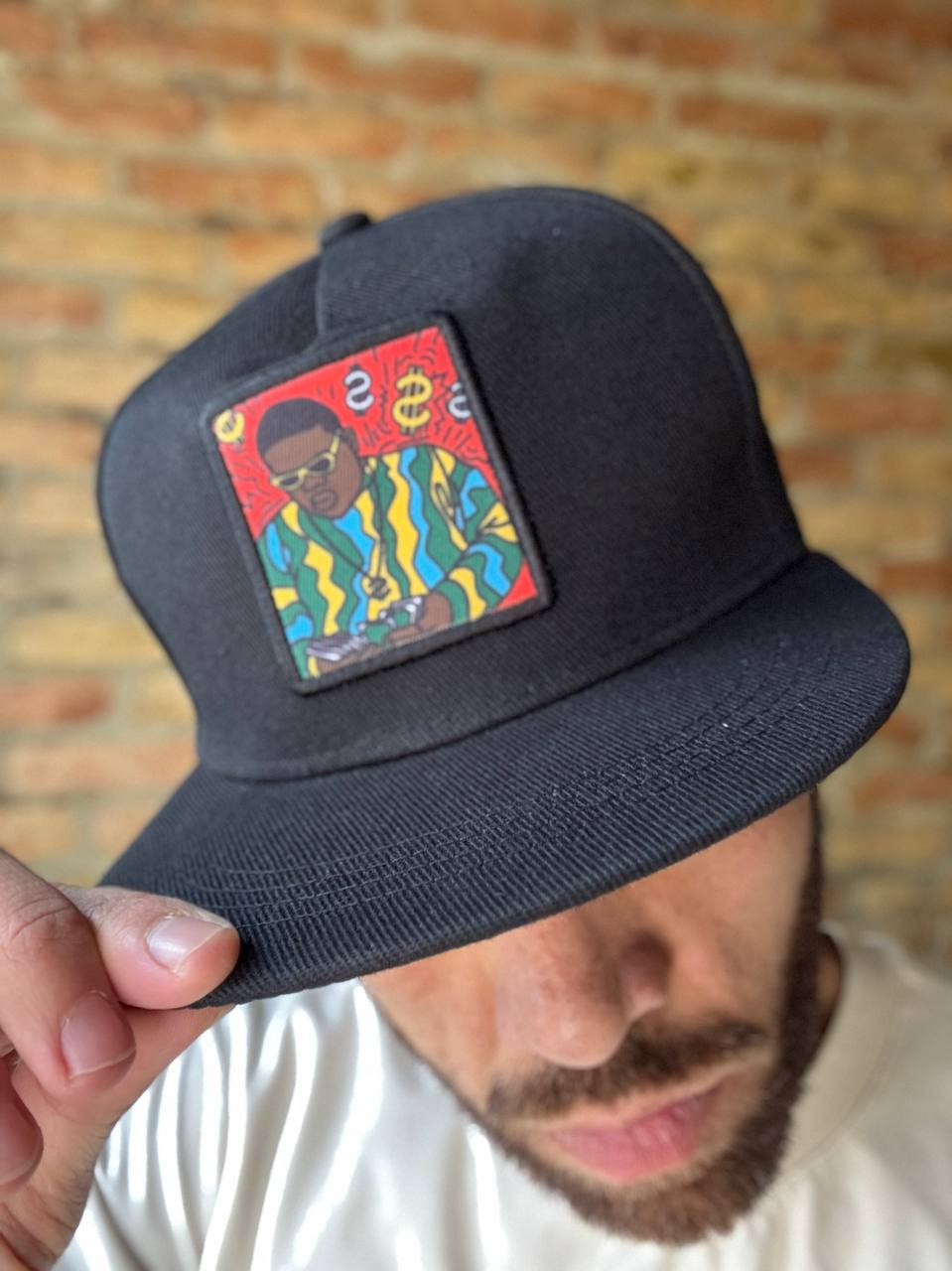 Бейсболка Snapback с нашивкой, Черная, хип-хоп стиль