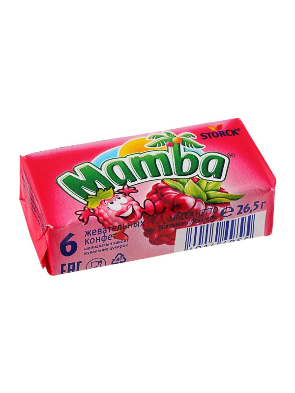 Жевательные конфеты "Mamba" с Малиной, 26.5 гр