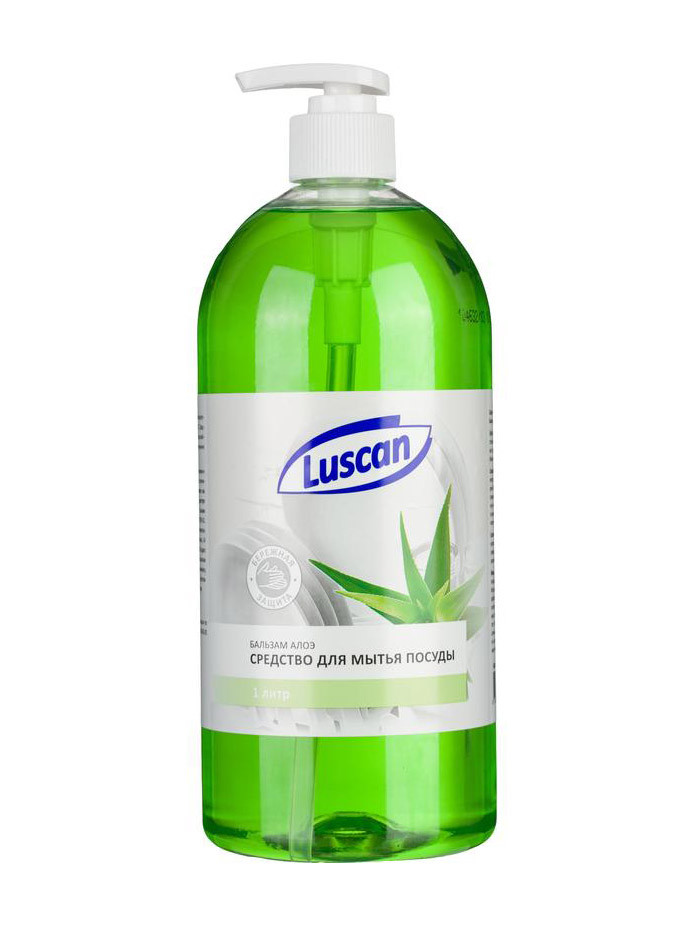 Средство "Luscan" для мытья посуды бальзам алоэ 1л
