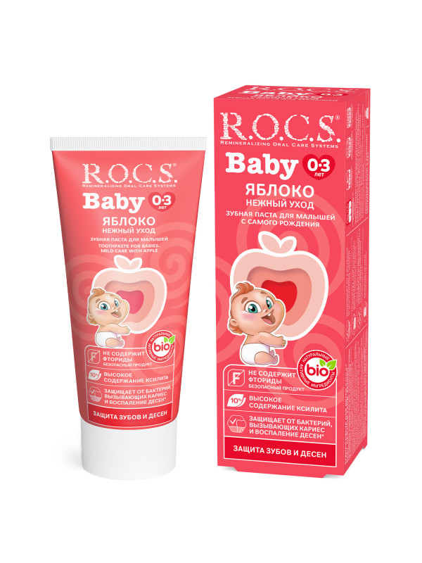 Зубная паста "Rocs" Baby яблоко 45гр