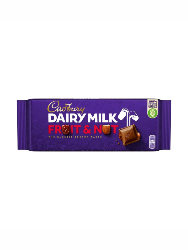 Молочный шоколад «Cadbury Dairy Milk Fruit & Nut», 180 г