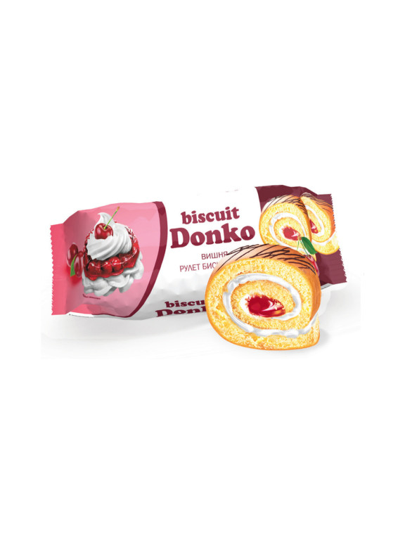 Бисквитный рулет "Donko" с Вишней, 160 гр