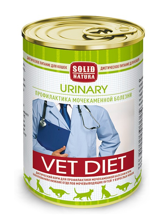 Корм для кошек "Solid Natura - Urinary" Диетический  ж/б 340гр