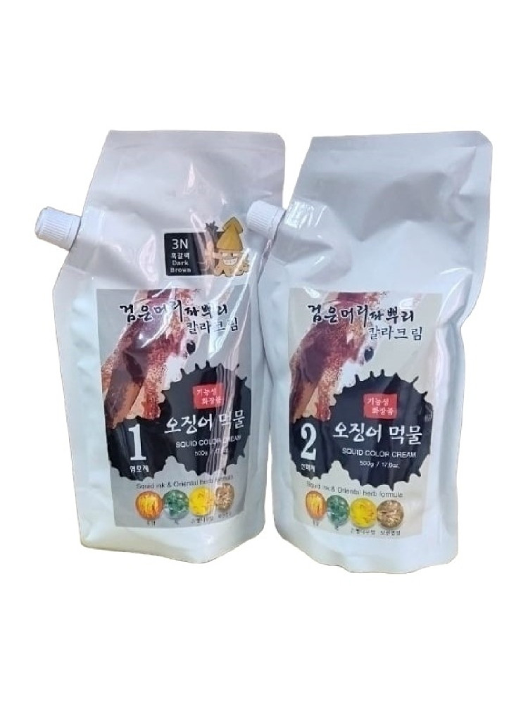 Краска для волос с чернилами кальмара и травами — Squid Color Cream 2 шага, 500г + 500г