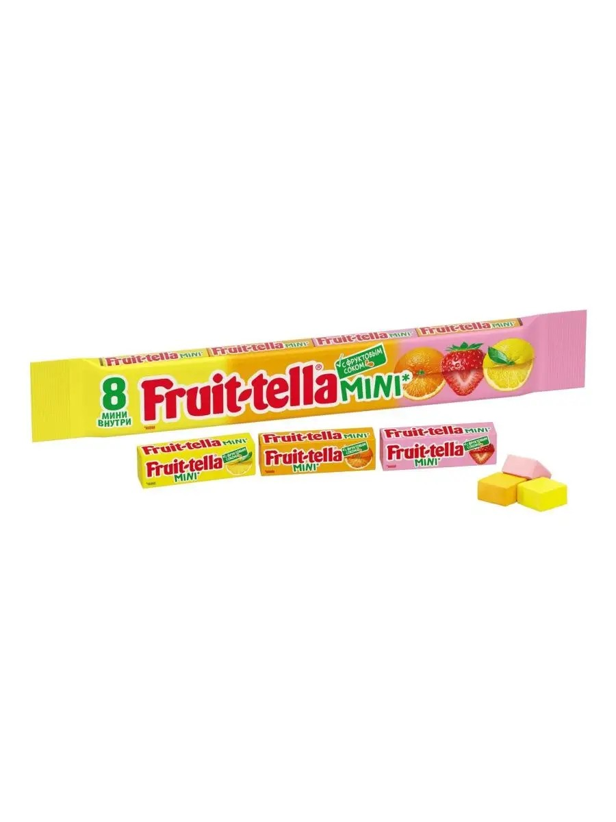 Жевательные конфеты "Fruit-tella Mini" с Фруктовым соком, 88 гр