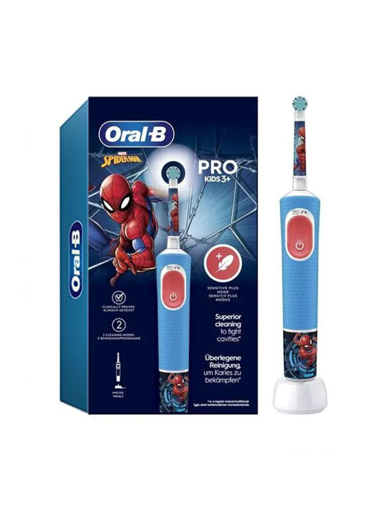 Детская электрическая зубная щётка Oral-B PRO Kids 3+ с дизайном Spider-Man