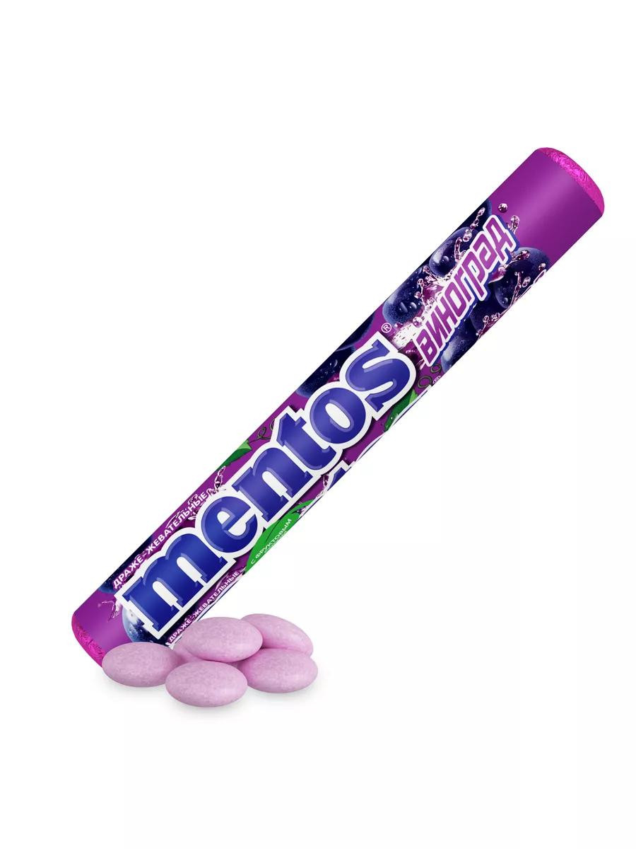 Драже "Mentos" со вкусом Винограда, 37 гр