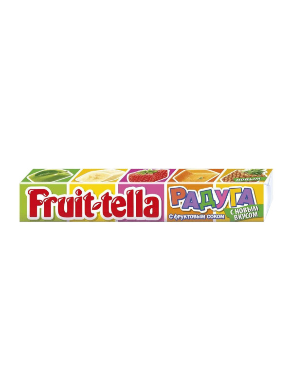 Жевательные конфеты "Fruit-tella" Радуга с Фруктовым Соком, 42.5 гр