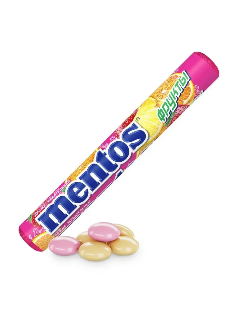 Драже "Mentos" Фруктовый, 37.5гр