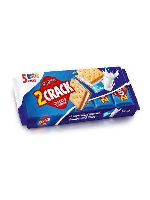 Крекер "Roshen 2 Crack" с Молочно-ванильным вкусом, 235 гр