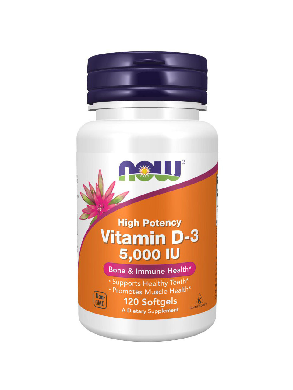 Витамин Д-3 NOW Vitamin D3 5000 IU 120 капсул