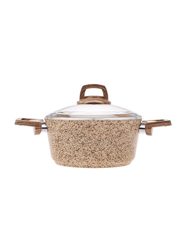 Кастрюля Karaca Biogranit Wood Silver 20 см