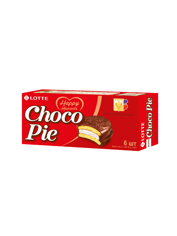 Бисквит Lotte "Choco Pie" 6 шт (168 гр)
