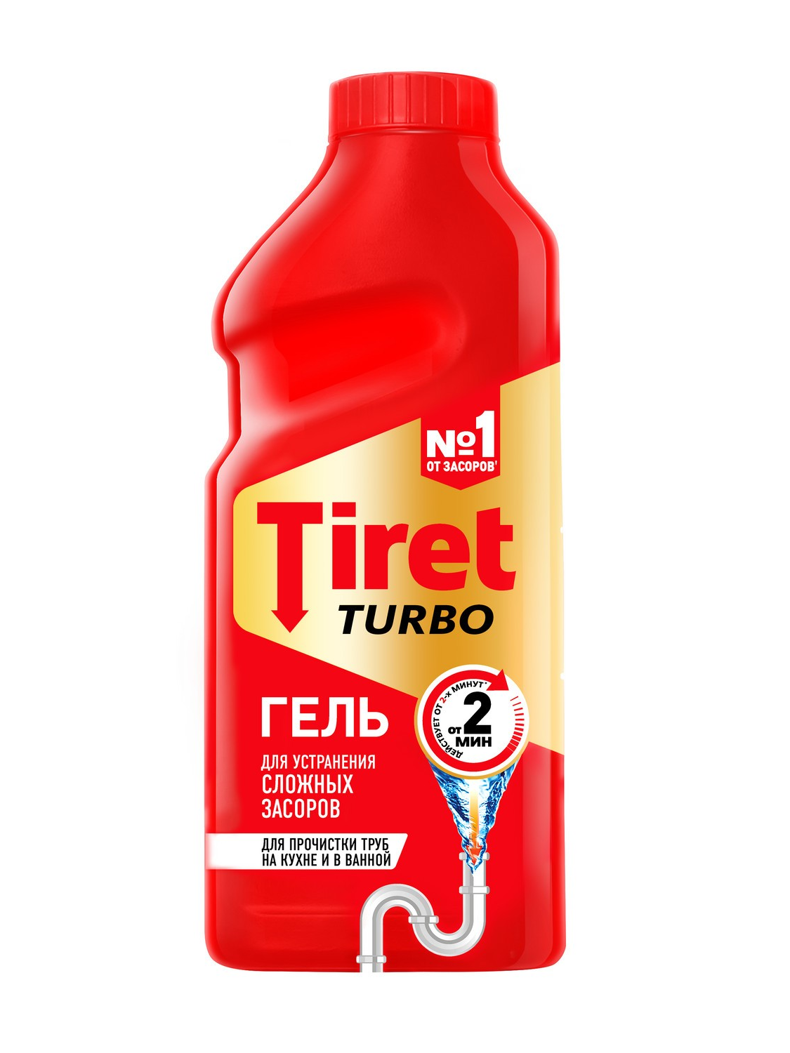 Гель для прочистки труб "Tiret Turbo", 500 мл