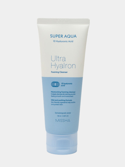 Очищающая пенка для лица с гиалуроновой кислотой Missha Super Aqua Ultra Hyalron ,200мл