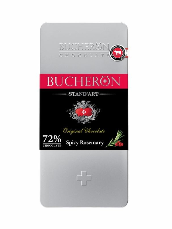 Горький шоколад «Bucheron Stand’Art Spicy Rosemary 72%» с Розмарином и Прянностями, 100 гр