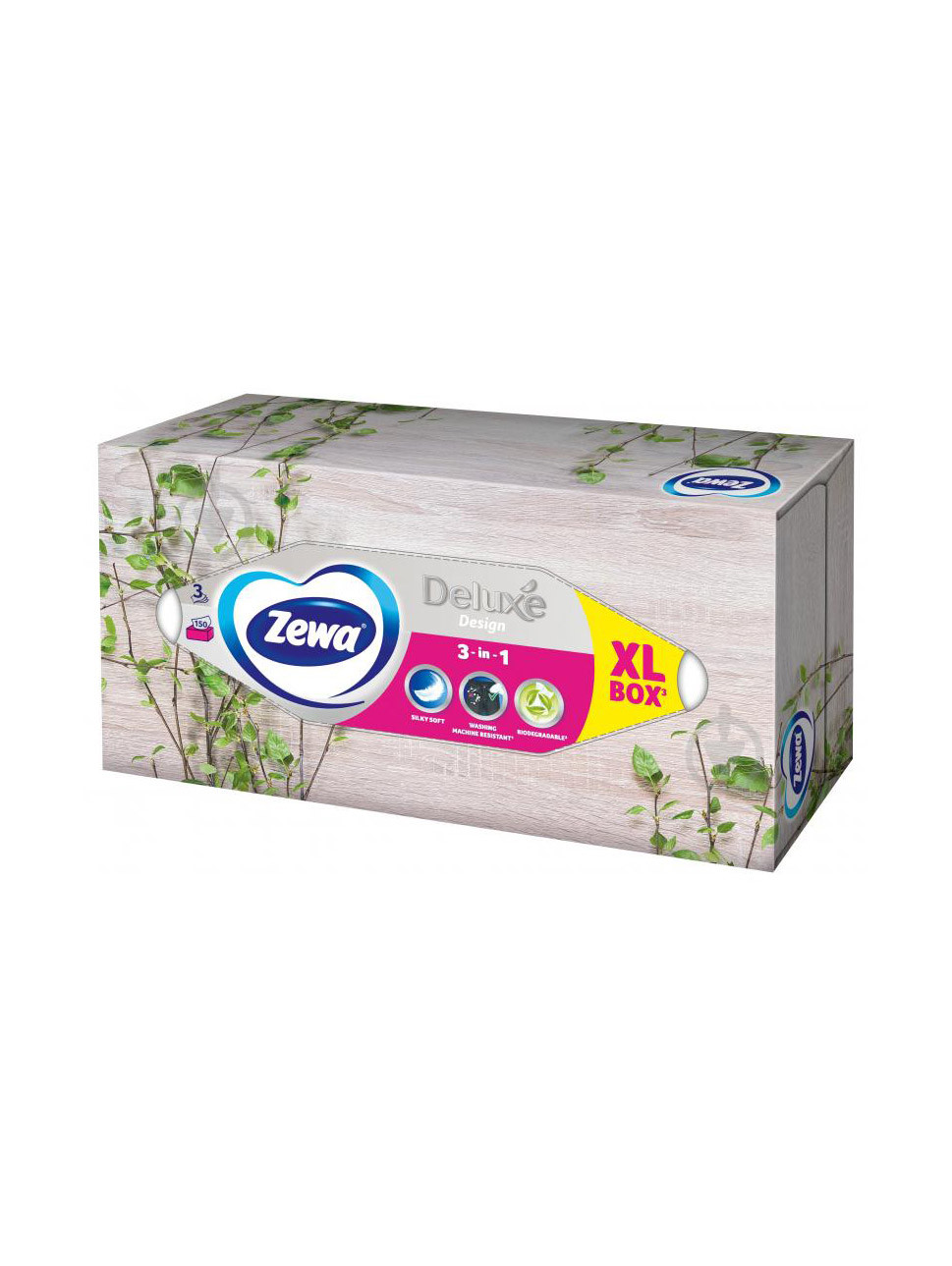 Бумажные салфетки Zewa Deluxe XL Box 3сл 150шт