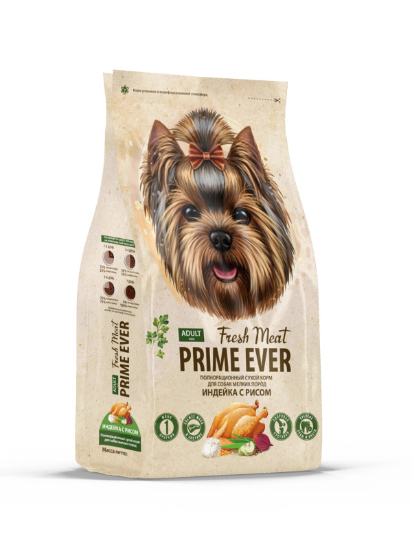 Сухой корм для собак "Prime Ever" с Индейкой и рисом, 2,9кг