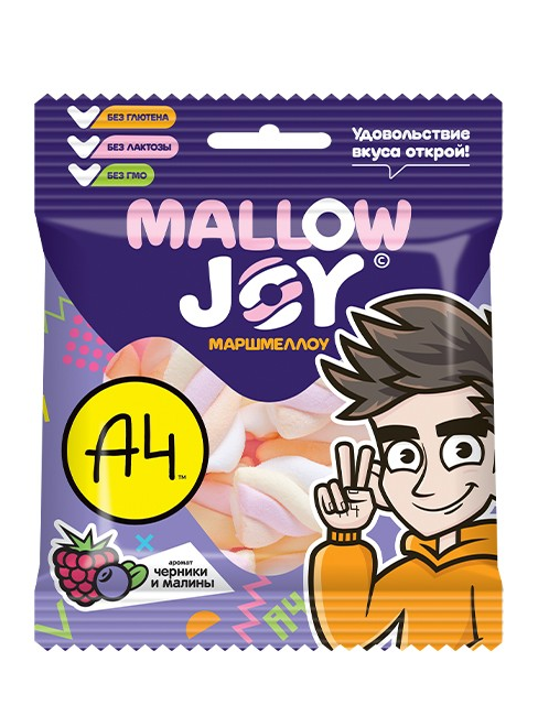 Маршмеллоу "А4 - Mallow Joy" c ароматом Черники и Малины, 25 гр