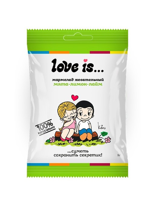 Жевательный мармелад "Love is" с Мятой, Лимоном и Лаймом, 20 гр.